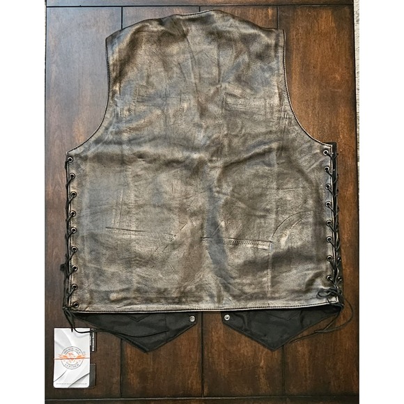 Milwaukee Leather Roulette Distressed 10 Pocket Motorcycle Leather Vest Size XL - Picture 2 of 10